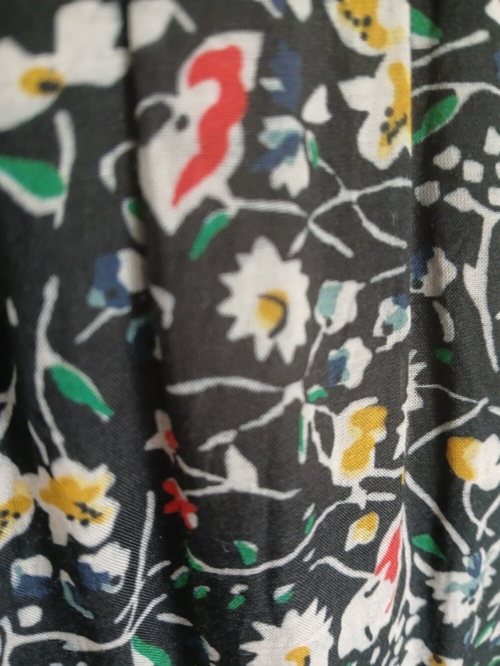 Sundance Isadora Blooms prairie black cotton tiered boho midi dress size M - Picture 6 of 7